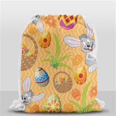 Easter Bunny And Egg Basket Drawstring Bag (small) by allthingseveryone