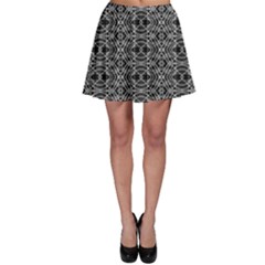 Black And White Ethnic Pattern Skater Skirt by dflcprints