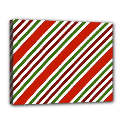 Christmas Color Stripes Canvas 14  X 11  by Celenk