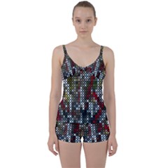 Christmas Cross Stitch Background Tie Front Two Piece Tankini by Celenk