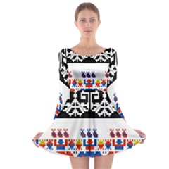 Bulgarian Folk Art Folk Art Long Sleeve Skater Dress by Celenk
