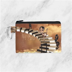 Cute Little Girl Dancing On A Piano Canvas Cosmetic Bag (small) by FantasyWorld7