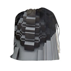 Fractal Render Cube Cubic Shape Drawstring Pouches (xxl) by Celenk