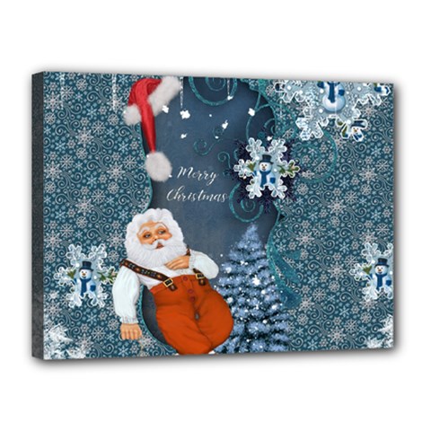 Funny Santa Claus With Snowman Canvas 16  X 12  by FantasyWorld7