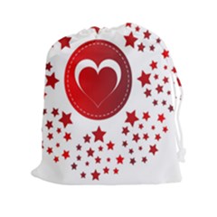 Monogram Heart Pattern Love Red Drawstring Pouches (xxl) by Celenk