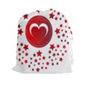 Monogram Heart Pattern Love Red Drawstring Pouches (XXL) View1