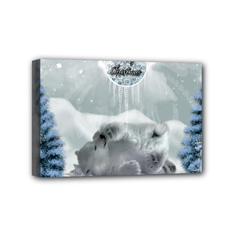 Cute Polar Bear Baby, Merry Christmas Mini Canvas 6  X 4  by FantasyWorld7