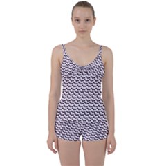 Halloween Lilac Paper Pattern Tie Front Two Piece Tankini by Celenk