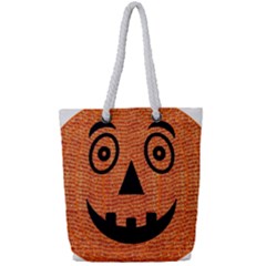 Fabric Halloween Pumpkin Funny Full Print Rope Handle Tote (small) by Celenk