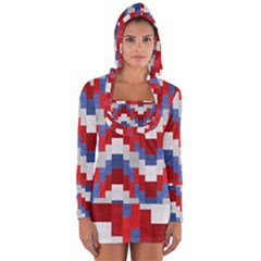 Texture Textile Surface Fabric Long Sleeve Hooded T-shirt by Celenk