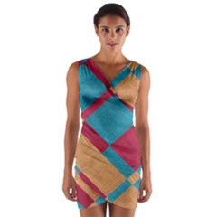 Fabric Textile Cloth Material Wrap Front Bodycon Dress by Celenk