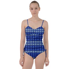 Textiles Texture Structure Grid Sweetheart Tankini Set by Celenk