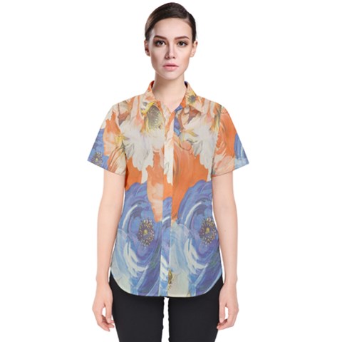 Texture Fabric Textile Detail Women s Short Sleeve Shirt by Celenk