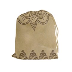 Vintage Background Paper Mandala Drawstring Pouches (extra Large) by Celenk