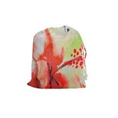 Fabric Texture Softness Textile Drawstring Pouches (medium)  by Celenk