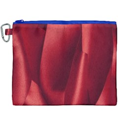 Red Fabric Textile Macro Detail Canvas Cosmetic Bag (xxxl) by Celenk