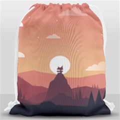 Design Art Hill Hut Landscape Drawstring Bag (large) by Celenk