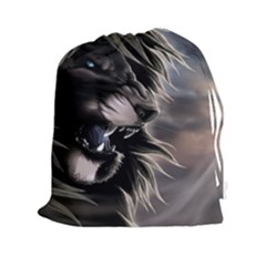 Angry Lion Digital Art Hd Drawstring Pouches (xxl) by Celenk