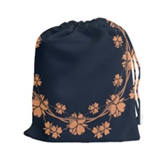 Floral Vintage Royal Frame Pattern Drawstring Pouches (xxl) by Celenk
