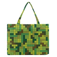 Tetris Camouflage Forest Zipper Medium Tote Bag by jumpercat