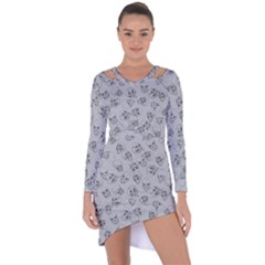 A Lot Of Skulls Grey Asymmetric Cut-out Shift Dress by jumpercat