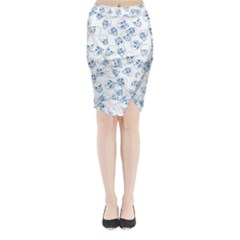 A Lot Of Skulls Blue Midi Wrap Pencil Skirt by jumpercat