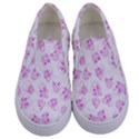 A Lot Of Skulls Pink Kids  Canvas Slip Ons View1