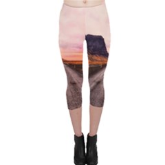 Iceland Sky Clouds Sunset Capri Leggings  by BangZart