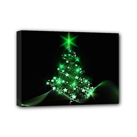 Christmas Tree Background Mini Canvas 7  X 5  by BangZart