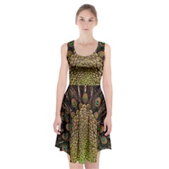 Peacock Feathers Wheel Plumage Racerback Midi Dress by BangZart