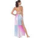 Gradient Blue Pink Geometric Maxi Chiffon Tie-Up Sarong View2