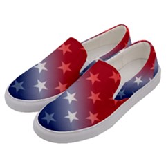 America Patriotic Red White Blue Men s Canvas Slip Ons by BangZart