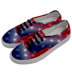 America Patriotic Red White Blue Men s Classic Low Top Sneakers by BangZart