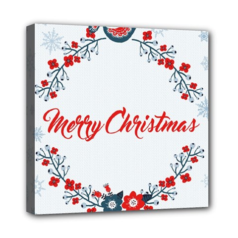 Merry Christmas Christmas Greeting Mini Canvas 8  X 8  by BangZart