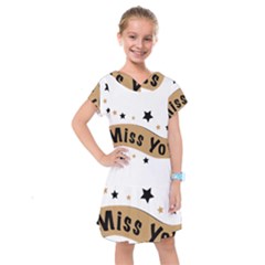 Lettering Miss You Banner Kids  Drop Waist Dress by BangZart