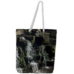 Water Waterfall Nature Splash Flow Full Print Rope Handle Tote (large) by BangZart