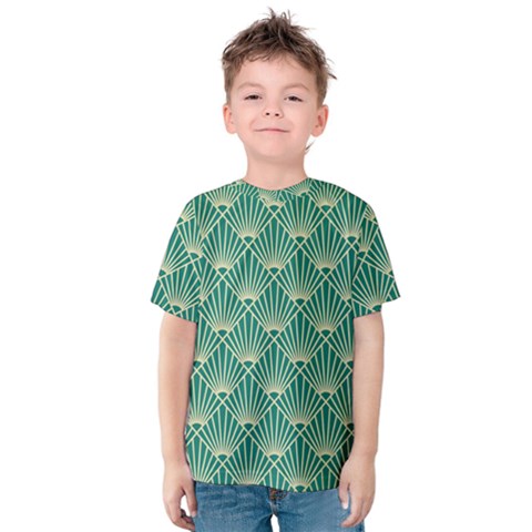 Green Fan  Kids  Cotton Tee by NouveauDesign
