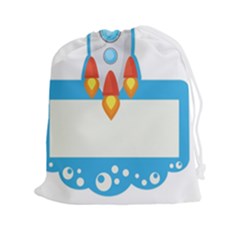 Rocket Spaceship Clip Art Clipart Drawstring Pouches (xxl) by Celenk
