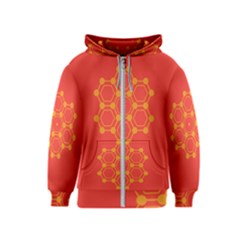 Pentagon Cells Chemistry Yellow Kids  Zipper Hoodie by Celenk