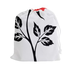 Flower Rose Contour Outlines Black Drawstring Pouches (xxl) by Celenk