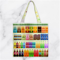 Supermarket Shelf Products Snacks Zipper Grocery Tote Bag by Celenk