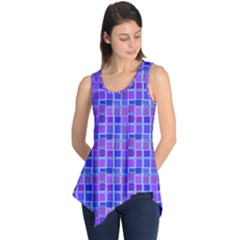 Background Mosaic Purple Blue Sleeveless Tunic by Celenk