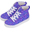 Background Mosaic Purple Blue Kid s Hi-Top Skate Sneakers View2