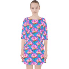 Seamless Flower Pattern Colorful Pocket Dress by Celenk