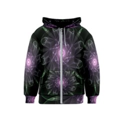 Mandala Fractal Light Light Fractal Kids  Zipper Hoodie by Celenk