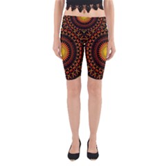 Mandala Psychedelic Neon Yoga Cropped Leggings by Celenk