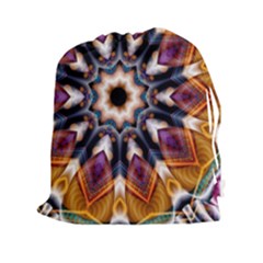 Kaleidoscope Pattern Kaleydograf Drawstring Pouches (xxl) by Celenk