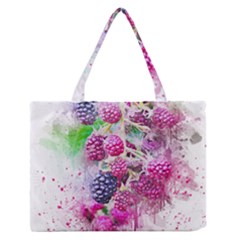 Blackberry Fruit Art Abstract Zipper Medium Tote Bag by Celenk
