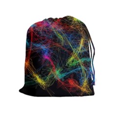Background Light Glow Abstract Art Drawstring Pouches (extra Large) by Celenk