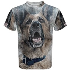 Dog Pet Art Abstract Vintage Men s Cotton Tee by Celenk
